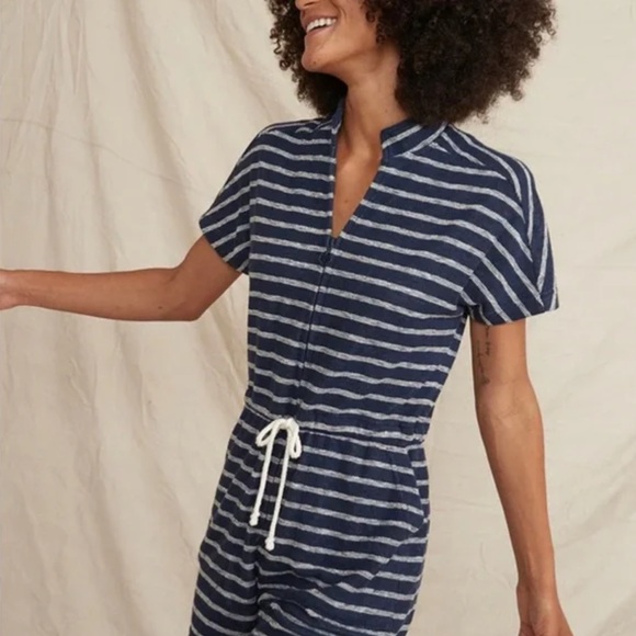 Marine Layer Terrycloth Navy / White Striped Romper! - Picture 2 of 10
